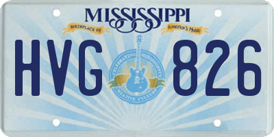 MS license plate HVG826