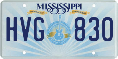 MS license plate HVG830