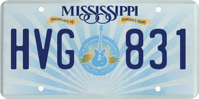 MS license plate HVG831