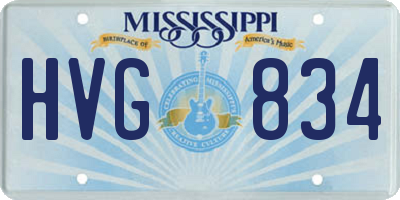 MS license plate HVG834