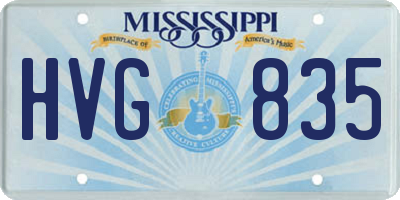 MS license plate HVG835