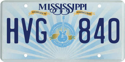 MS license plate HVG840