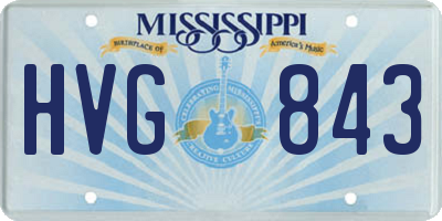 MS license plate HVG843