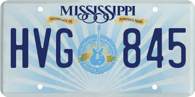 MS license plate HVG845