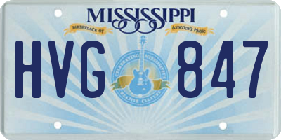 MS license plate HVG847