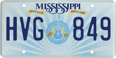 MS license plate HVG849