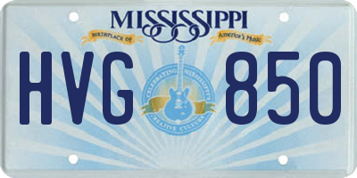 MS license plate HVG850