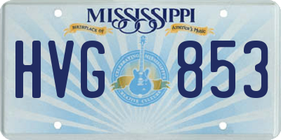 MS license plate HVG853