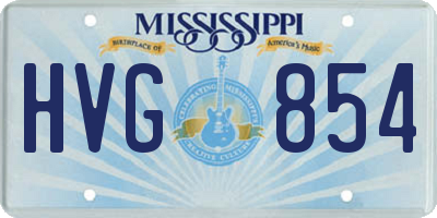 MS license plate HVG854