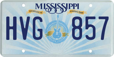 MS license plate HVG857