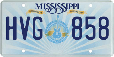 MS license plate HVG858