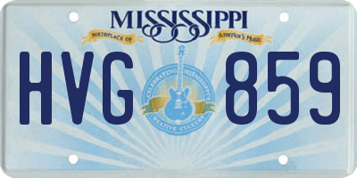MS license plate HVG859