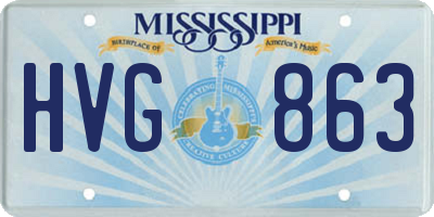 MS license plate HVG863