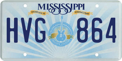 MS license plate HVG864