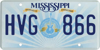 MS license plate HVG866