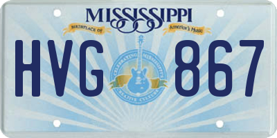 MS license plate HVG867
