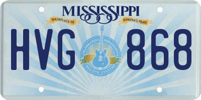 MS license plate HVG868