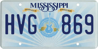 MS license plate HVG869