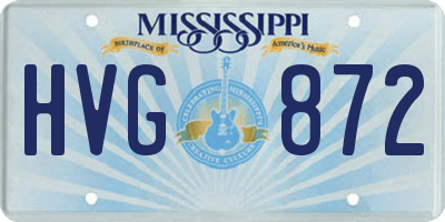 MS license plate HVG872