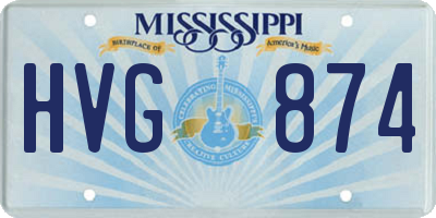 MS license plate HVG874