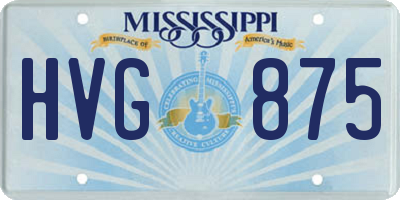 MS license plate HVG875