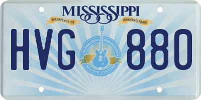 MS license plate HVG880