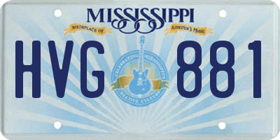 MS license plate HVG881