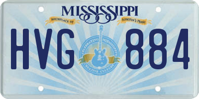 MS license plate HVG884