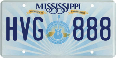 MS license plate HVG888