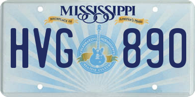 MS license plate HVG890
