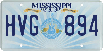 MS license plate HVG894
