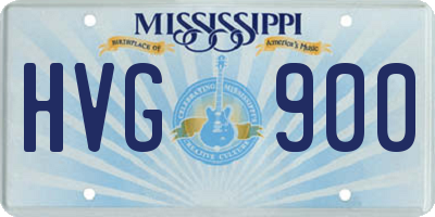 MS license plate HVG900