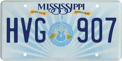MS license plate HVG907