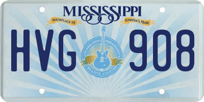 MS license plate HVG908