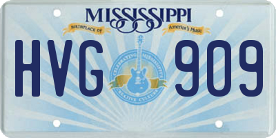 MS license plate HVG909