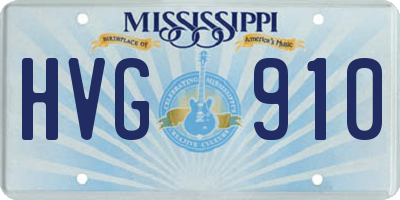 MS license plate HVG910