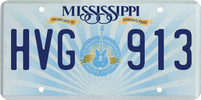 MS license plate HVG913