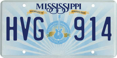 MS license plate HVG914