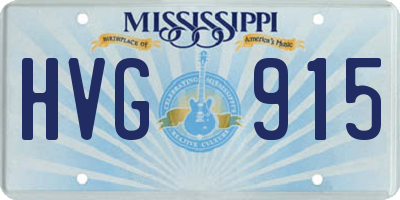 MS license plate HVG915