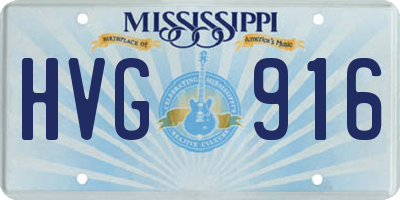 MS license plate HVG916
