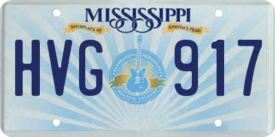 MS license plate HVG917