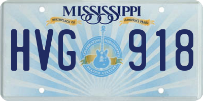 MS license plate HVG918