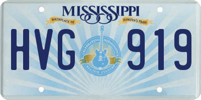 MS license plate HVG919