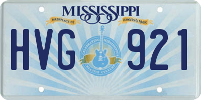 MS license plate HVG921