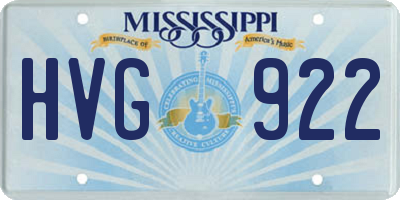 MS license plate HVG922