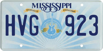 MS license plate HVG923
