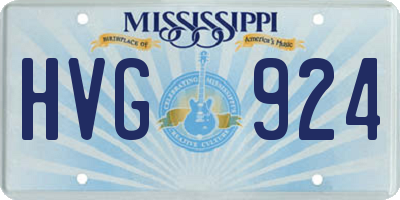MS license plate HVG924