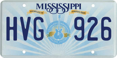 MS license plate HVG926