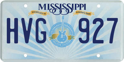 MS license plate HVG927