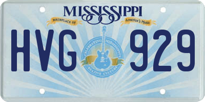 MS license plate HVG929